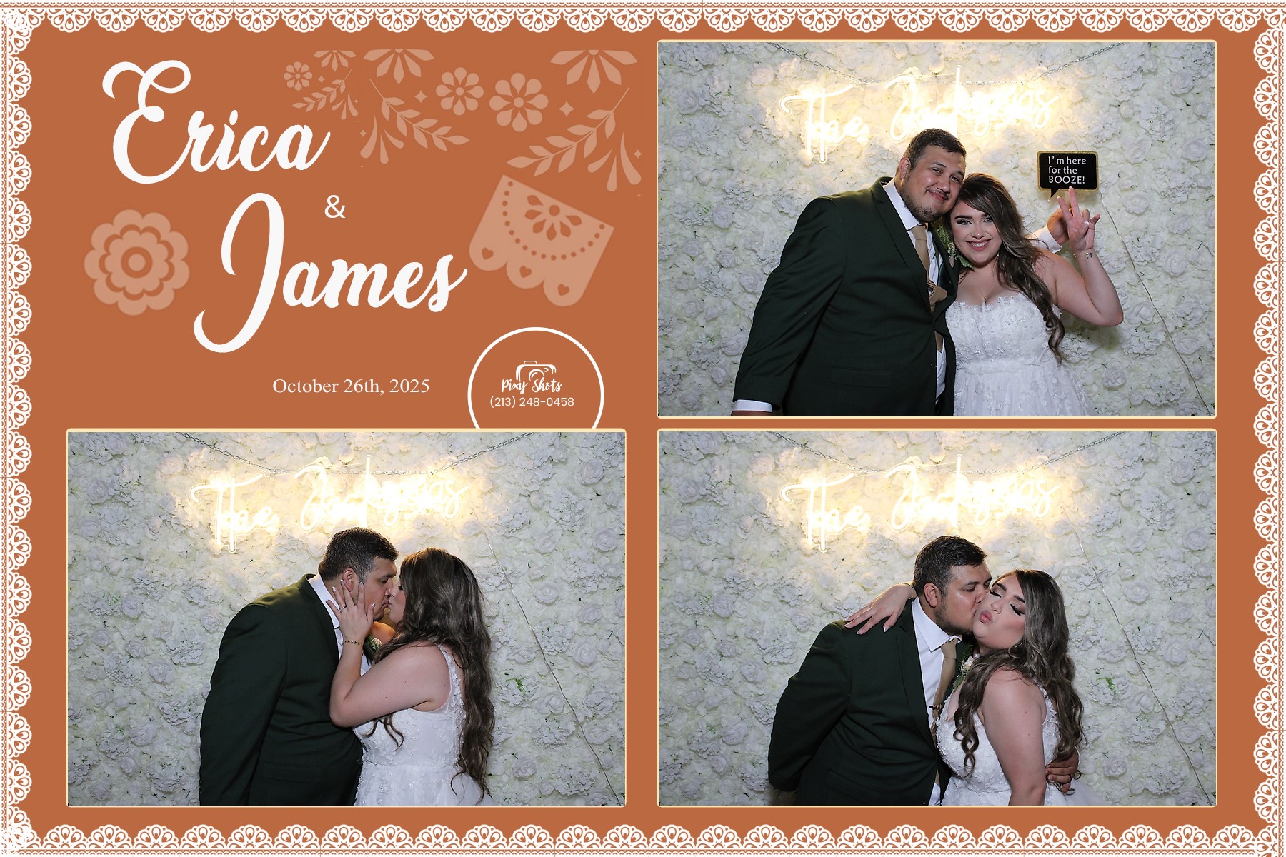 Erica & James papel picado wedding photo strip