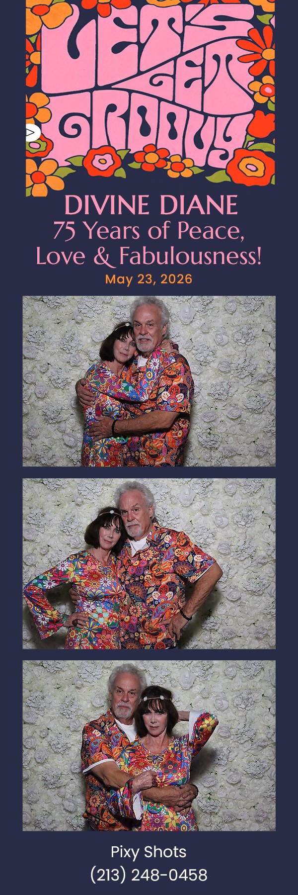 Divine Diane 75 Years 70s groovy photo strip